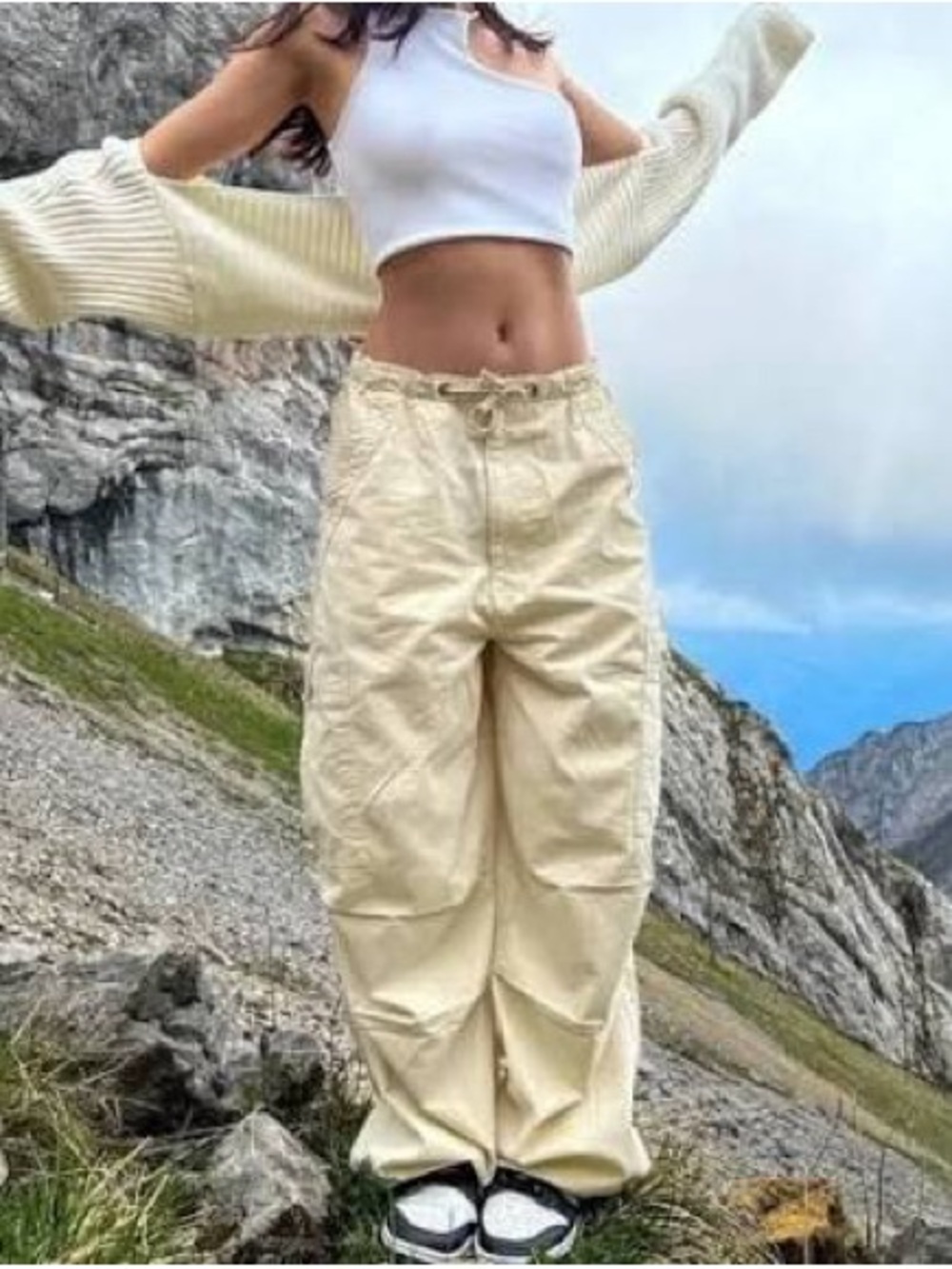Jaded London Parachute Pant Ecru Hiking Pant - Picture 2 of 7